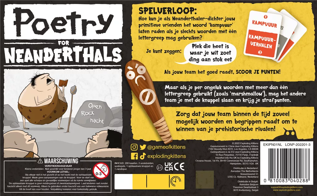 EXPLODING KITTENS Poetry For Neanderthals NL 4 EXPLODING KITTENS Poetry For Neanderthals NL - Afbeelding 2