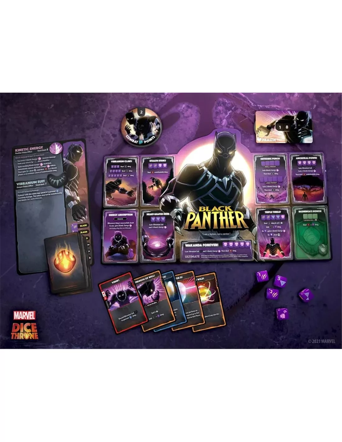USAopoly Dice Throne Captain Marvel & Plack Panther 4 USAopoly Dice Throne Captain Marvel & Plack Panther - Afbeelding 2
