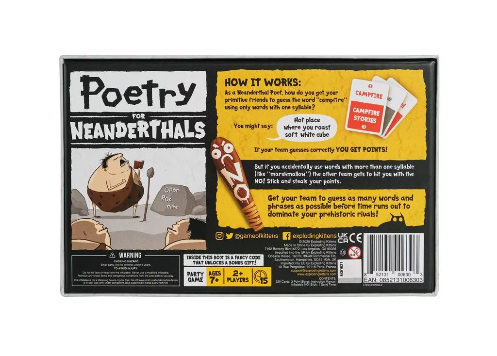 EXPLODING KITTENS Poetry For Neanderthals - Partyspel 5 EXPLODING KITTENS Poetry For Neanderthals - Partyspel - Afbeelding 3