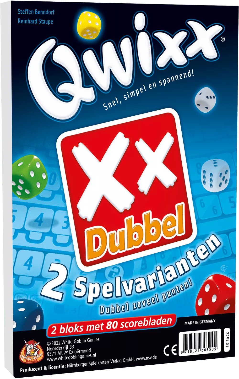 Qwixx Dubbel Scoreblok 3 Qwixx Dubbel Scoreblok